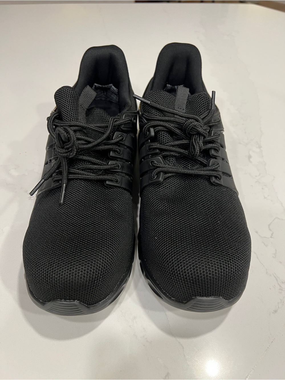 Men's Black Lightweight Athletic Sneakers - Cushioned Lace-Up Comfort